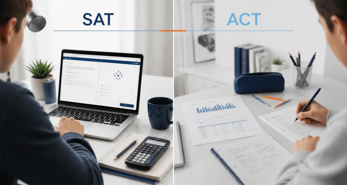 SAT and ACT paths branching from a short decision quiz
